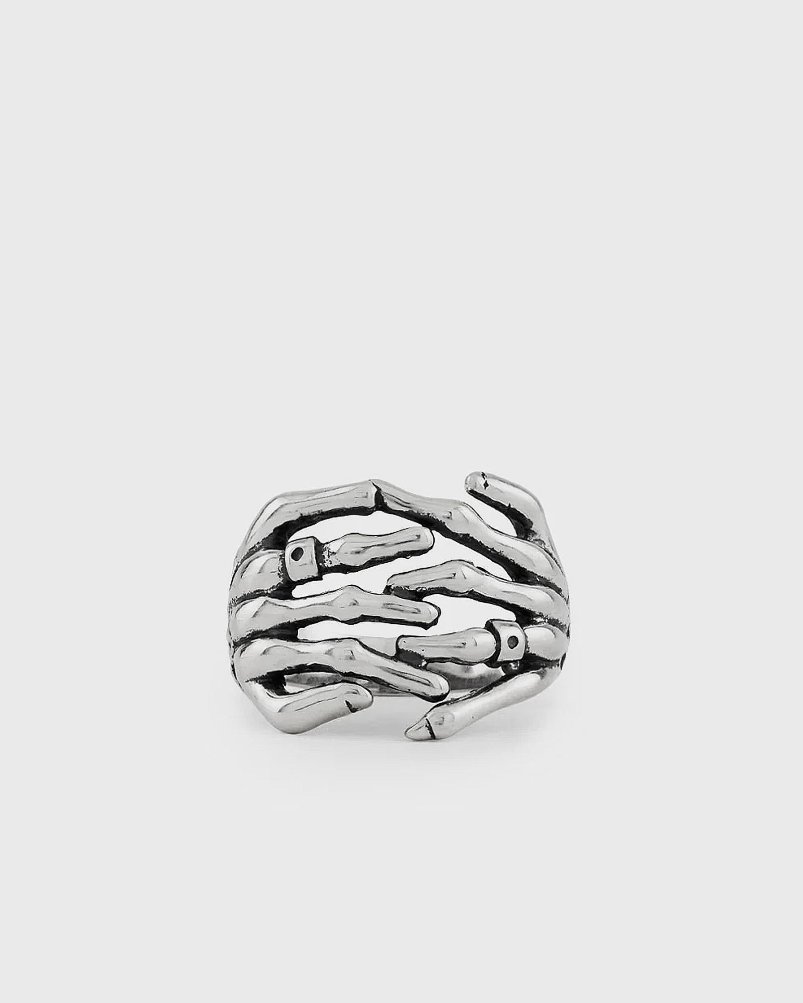 Silver Skeleton Hands Ring
