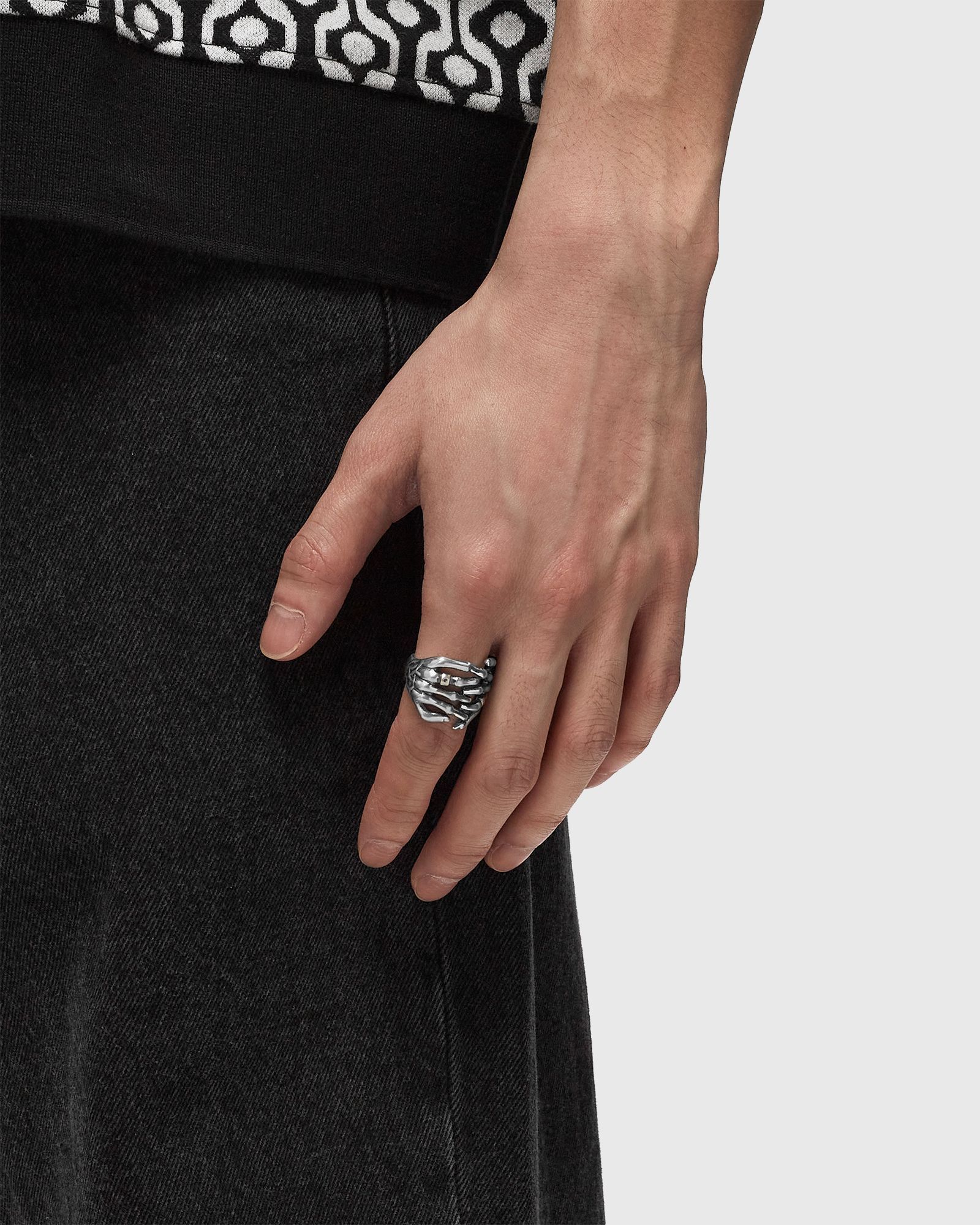 Silver Skeleton Hands Ring