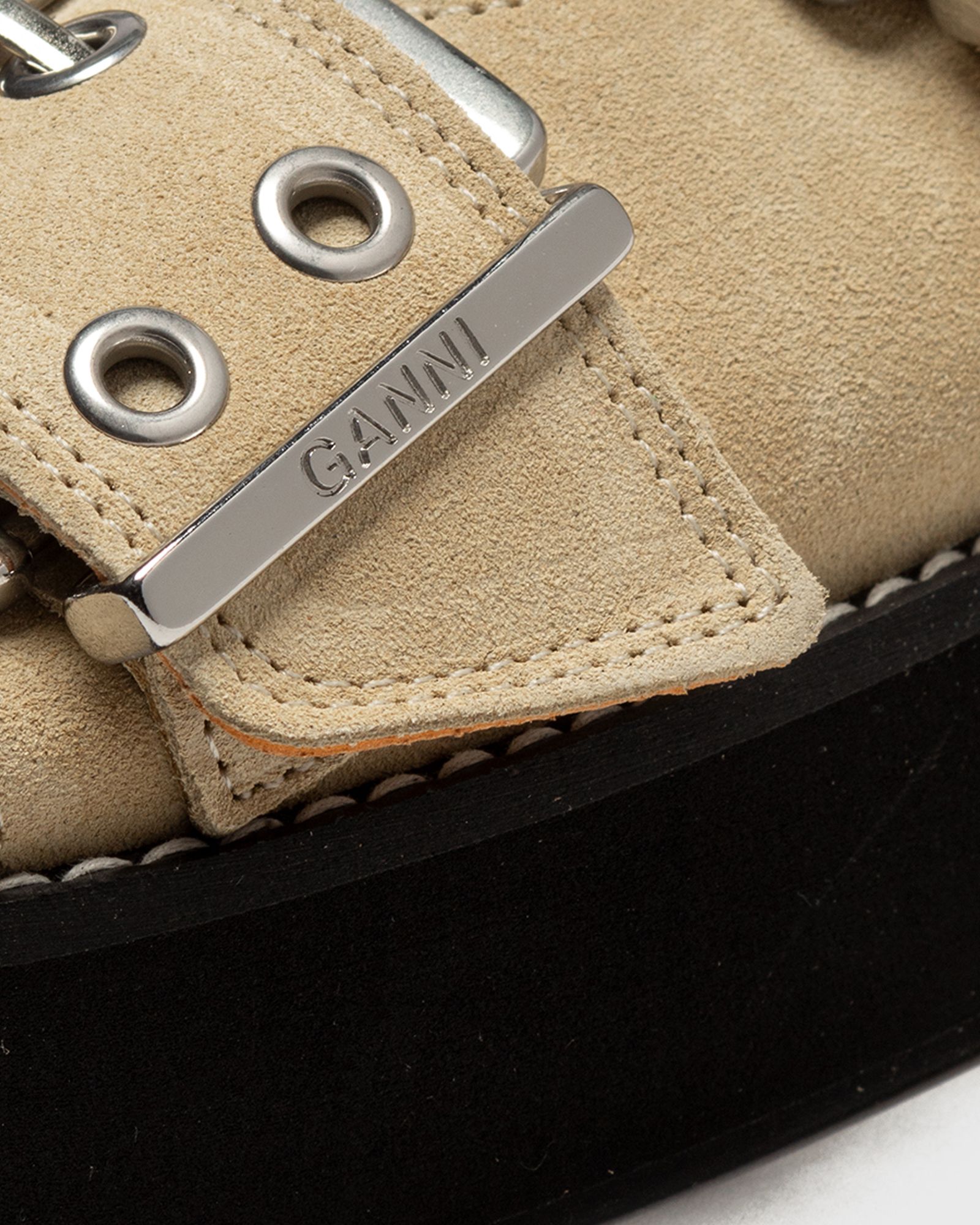 WMNS Wide Welt Chunky Buckle Flat Sandal Suede