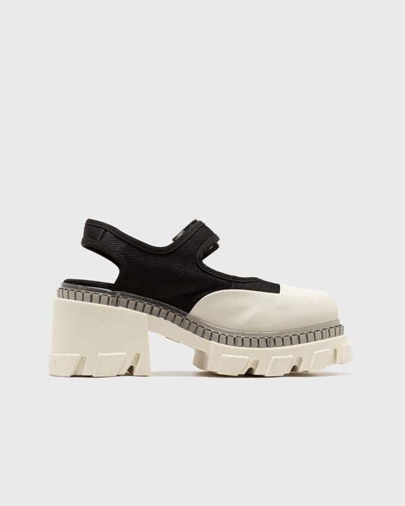 Cleated Heeled Slingback Sandal Textile