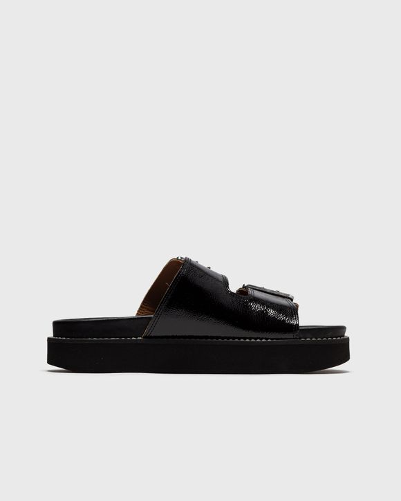 WMNS Wide Welt Chunky Buckle Flat Sandal Naplack