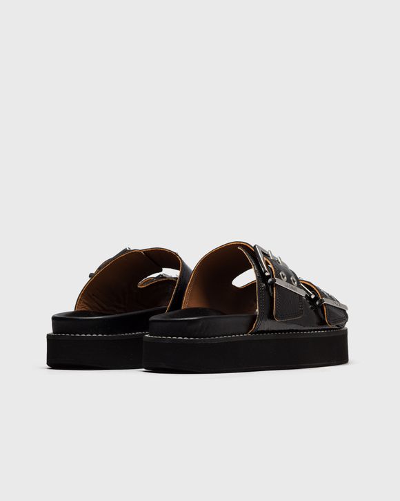 WMNS Wide Welt Chunky Buckle Flat Sandal Naplack