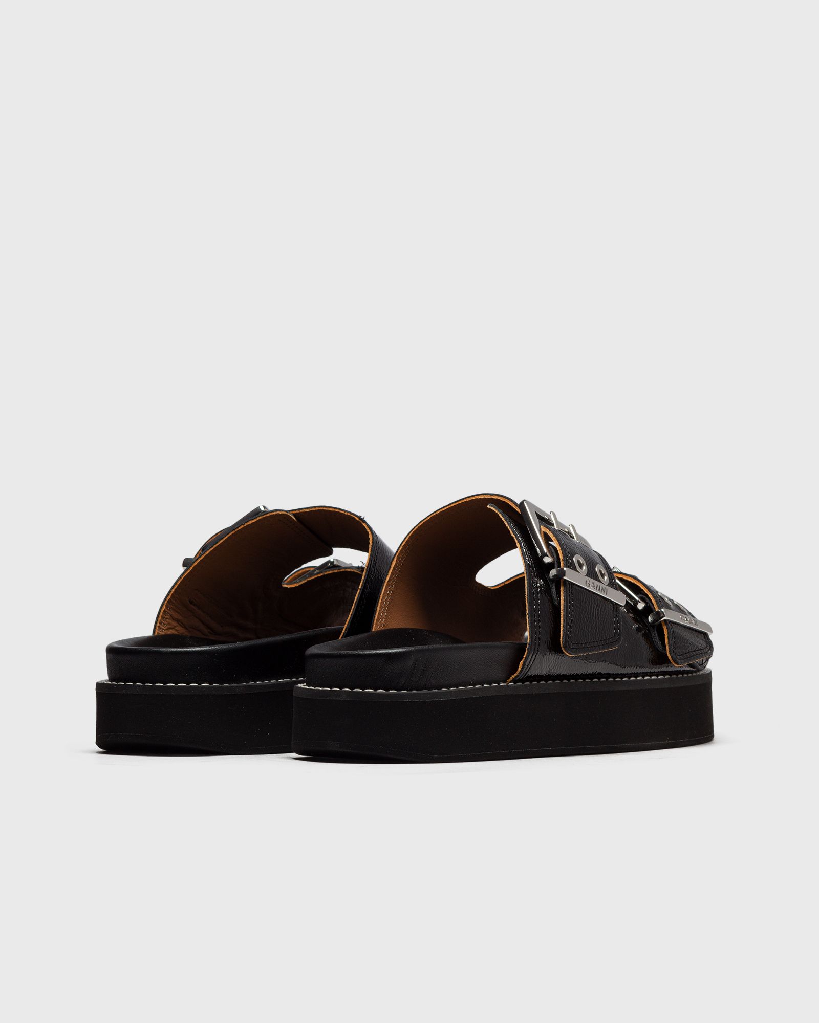 WMNS Wide Welt Chunky Buckle Flat Sandal Naplack