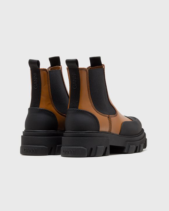 Ganni Cleated Low Chelsea Boot Black/Brown | BSTN Store