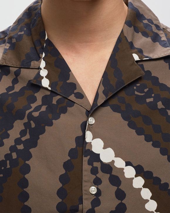 Officine Générale EREN SHORTSLEEVE SHIRT ITL CO KNOT PRINT Brown -  COCOA/TAUPE/ECRU