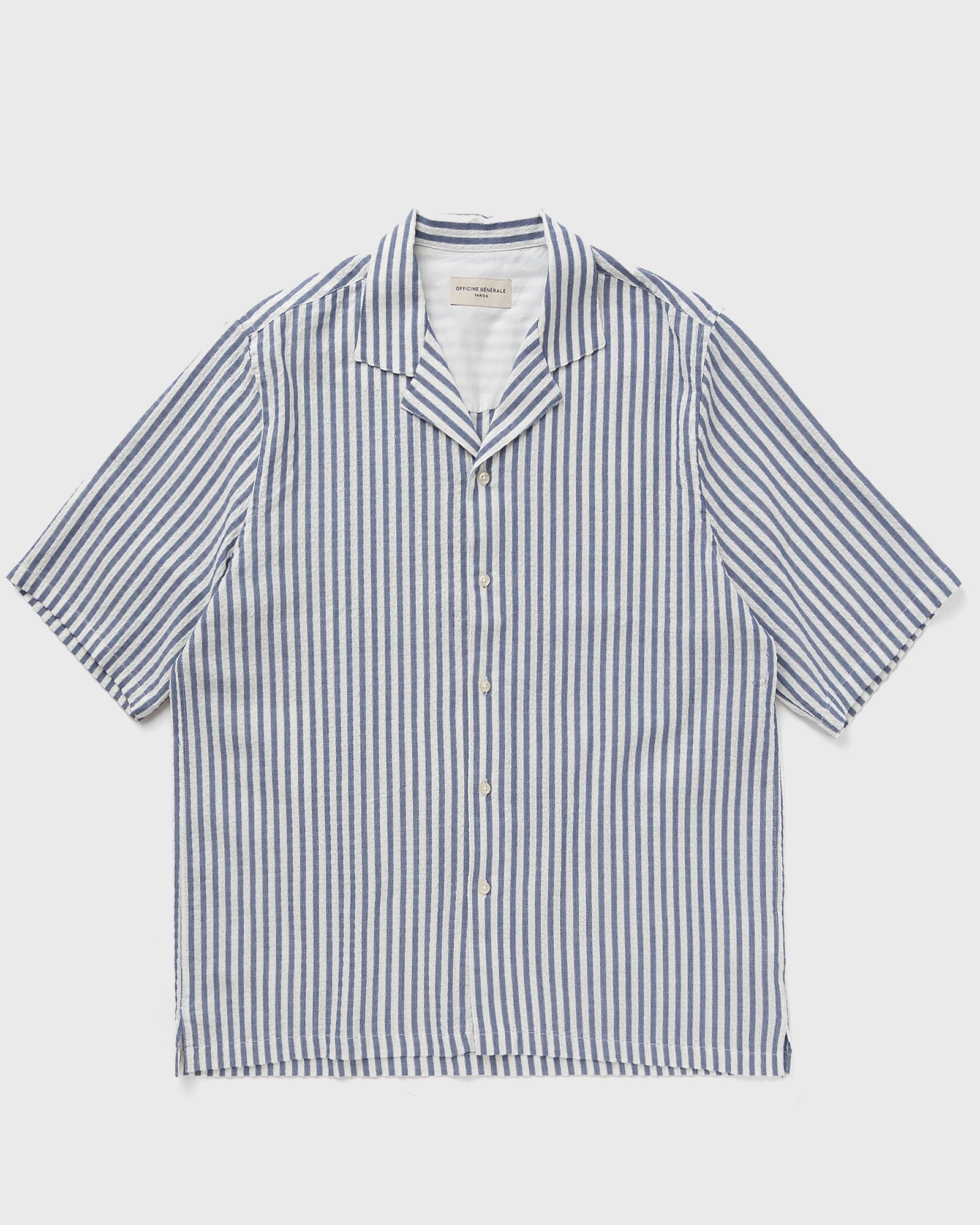 EREN SS TEXTURED COTTON STRIPE SHIRT