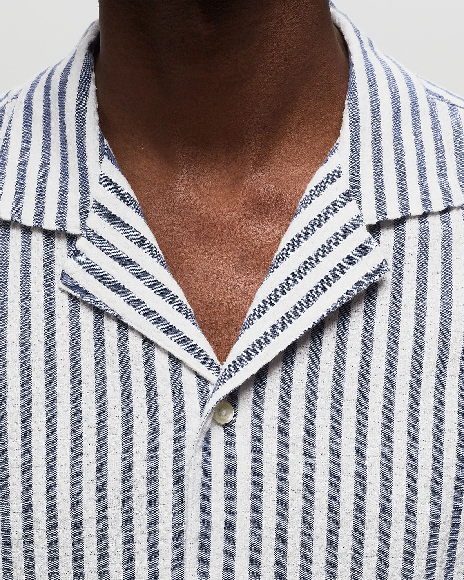 EREN SS TEXTURED COTTON STRIPE SHIRT