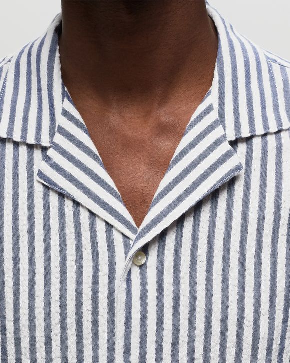 EREN SS TEXTURED COTTON STRIPE SHIRT