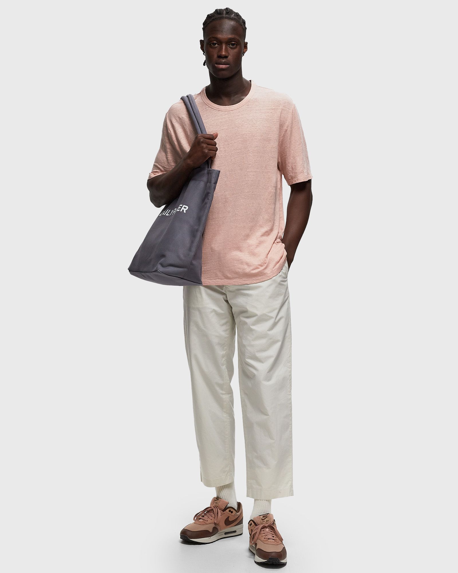 SS TEE PIECE DYED FRENCH LINEN