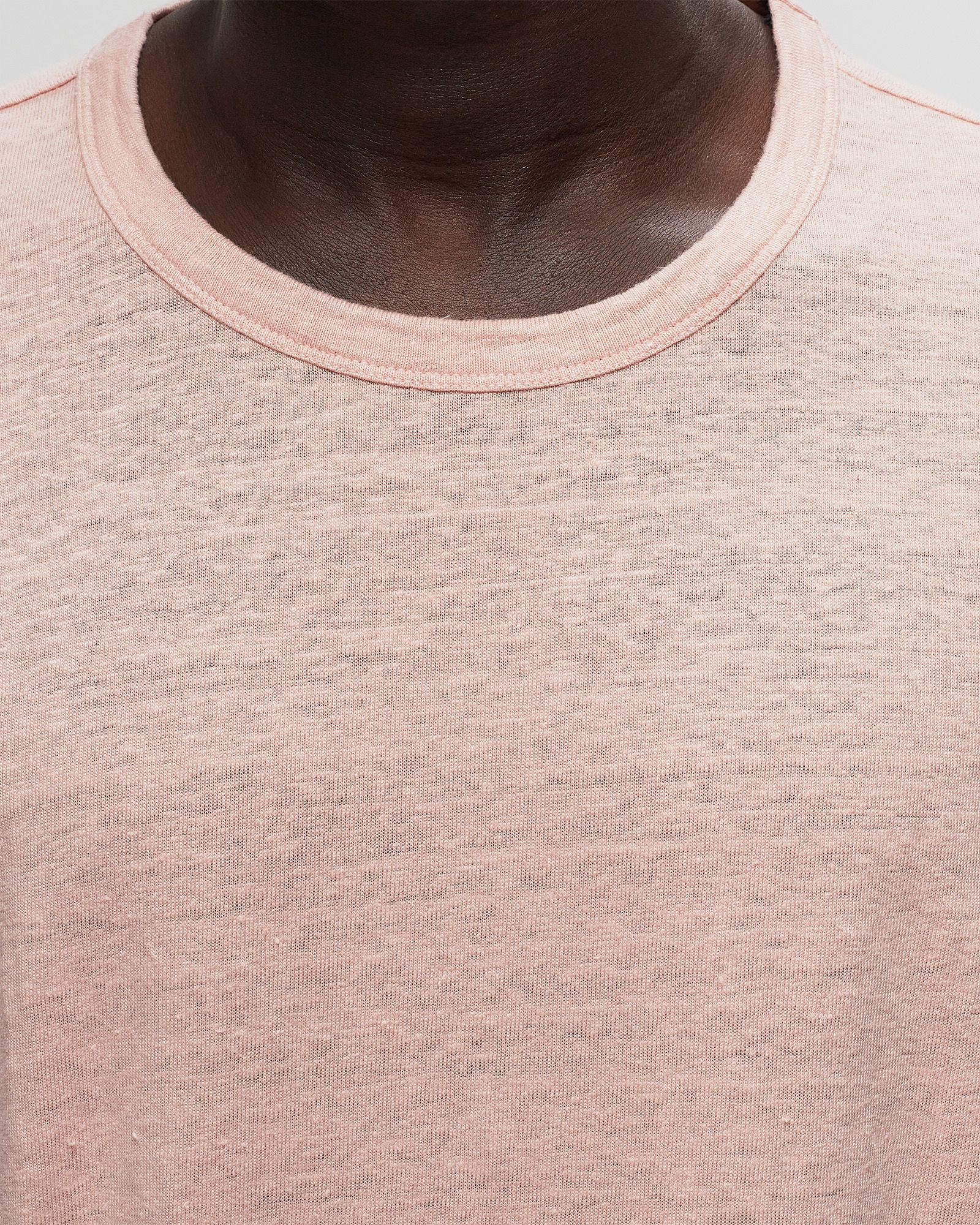 SS TEE PIECE DYED FRENCH LINEN