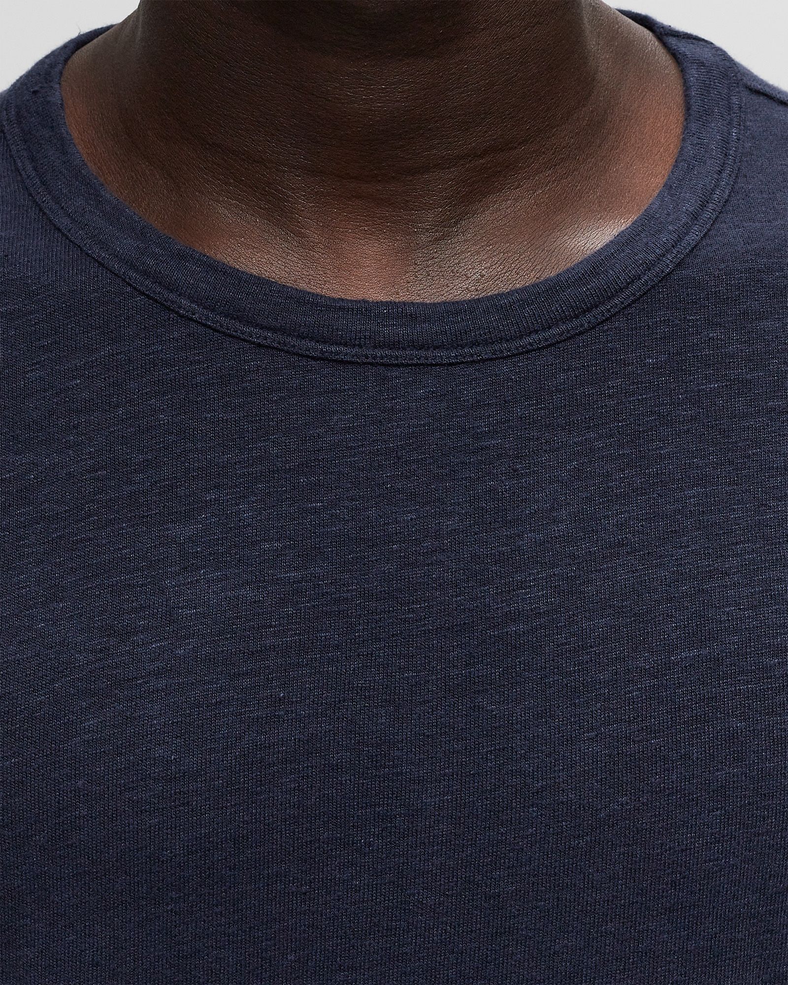 SS TEE PIECE DYED FRENCH LINEN