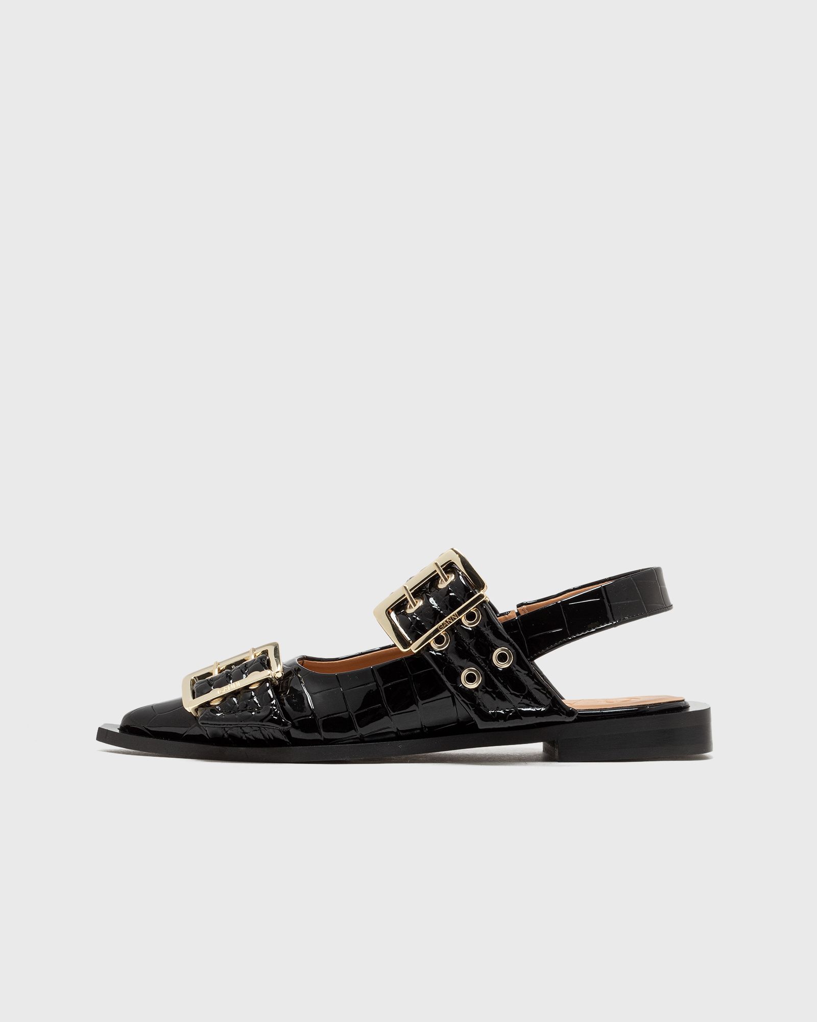 Feminine Buckle Ballerina Patent Croco