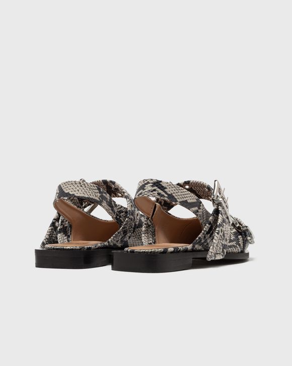 バレエシューズ GANNI Snake Feminine Buckle Ballerina Sand Snake Printed Feminine Buckle Ballerinas | GANNI US