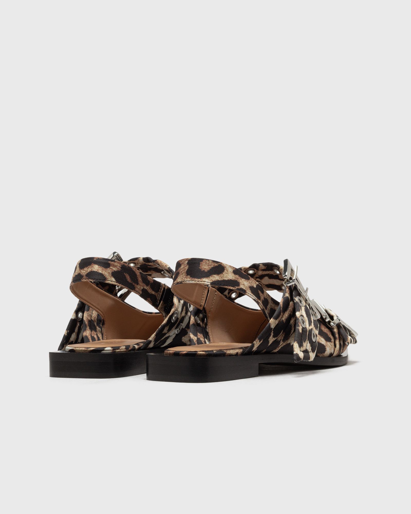 Feminine Buckle Ballerina Satin Print