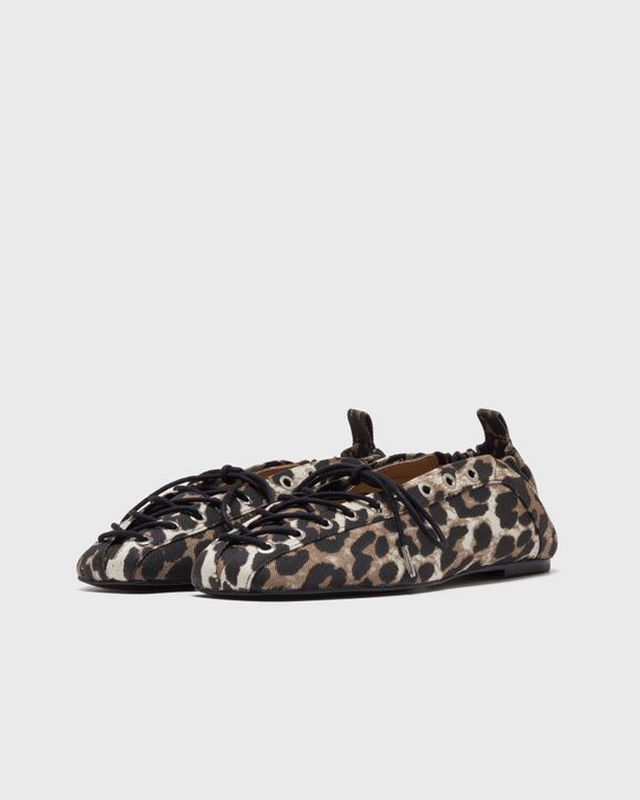 Thumbnail - Eyelets Lace Up Ballerina Denim Print