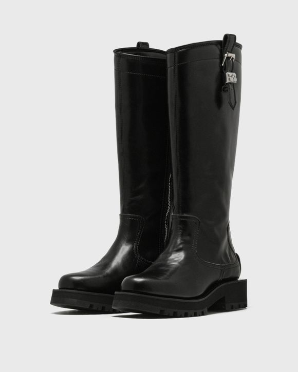 ロングブーツ Ganni FW25 GANNI Boots Black (S3022 099) Ganni Studs High Boot Crinkle Oleatex Black | BSTN Store