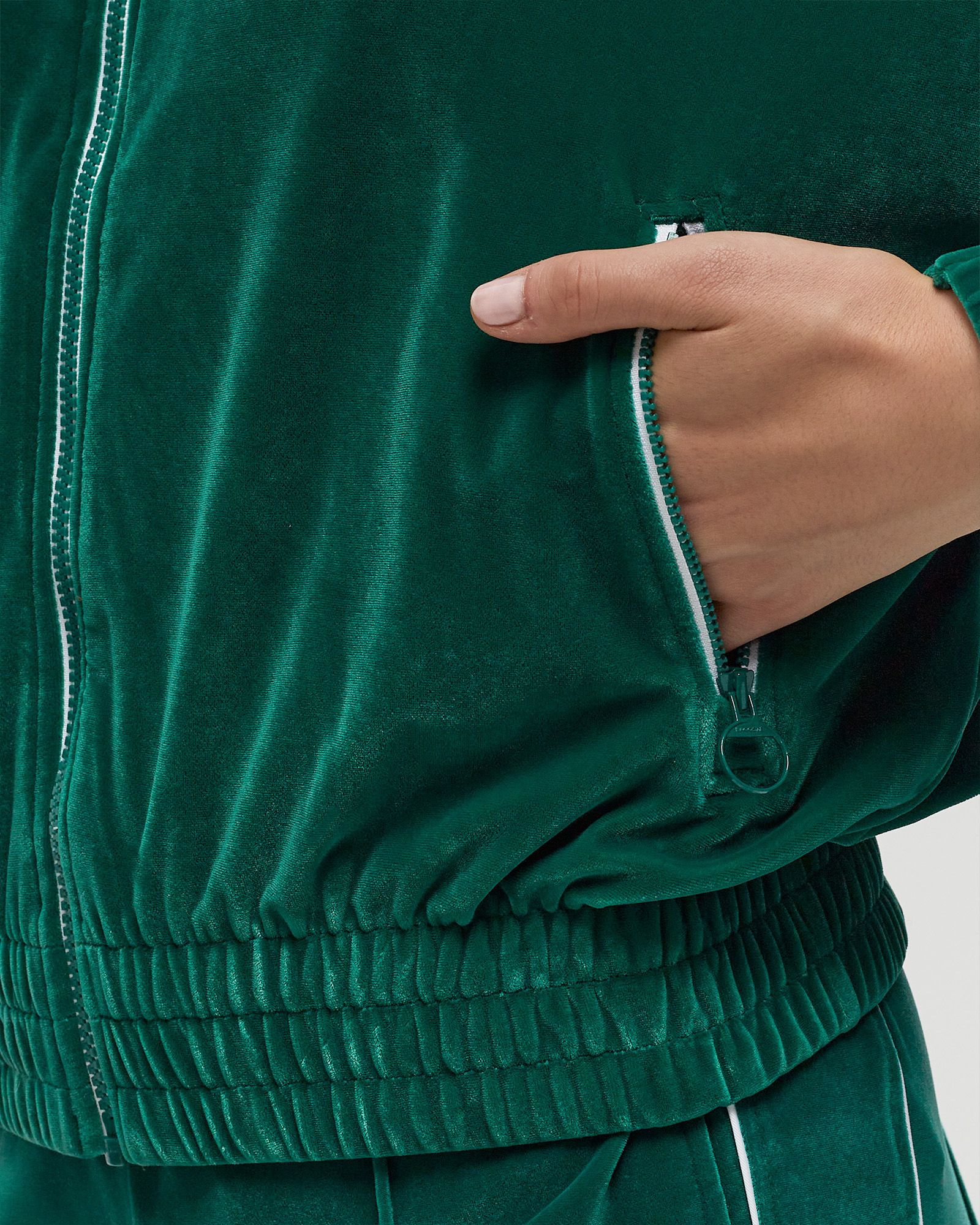 OVERSIZED ZIP-UP VELOUR SWEATSHIRT