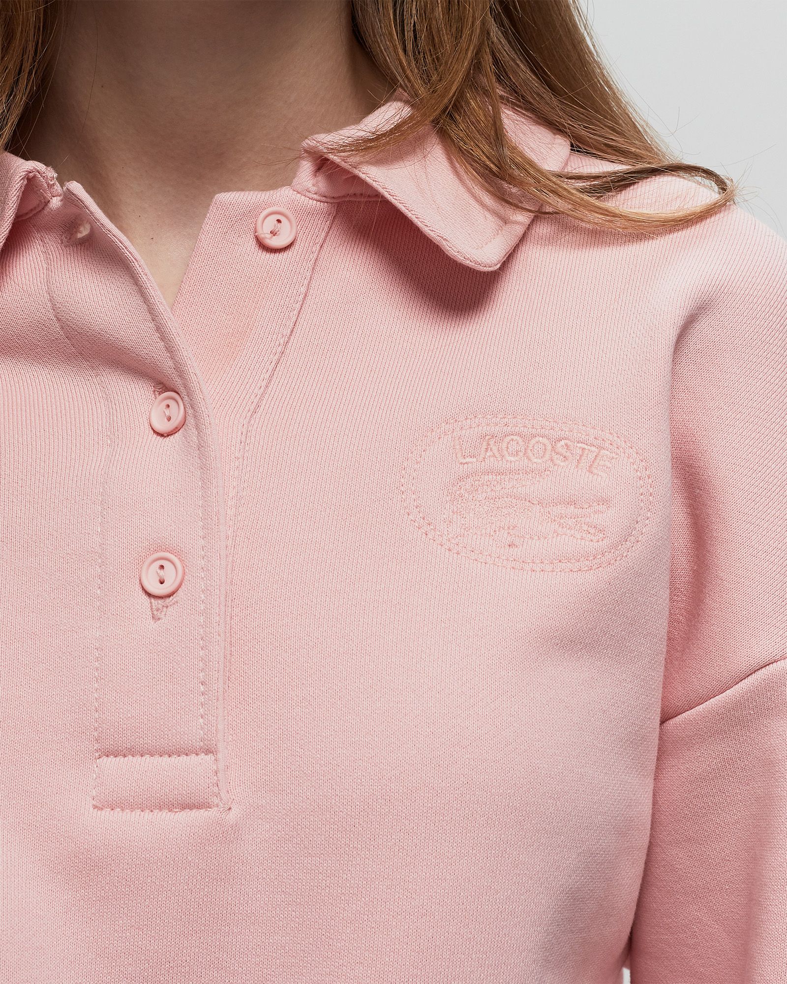 RELAXED FIT EMBROIDERED POLO SWEATSHIRT