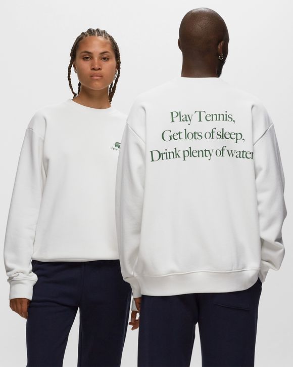 Sporty & Rich Lacoste Play Tennis Crewneck White - FARINE