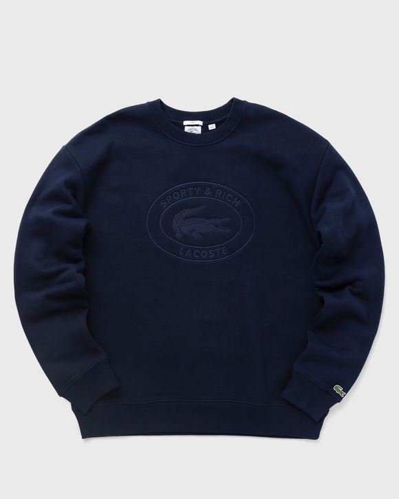 Sporty & Rich Lacoste Oval Logo Embroidered Crewneck Blue | BSTN Store