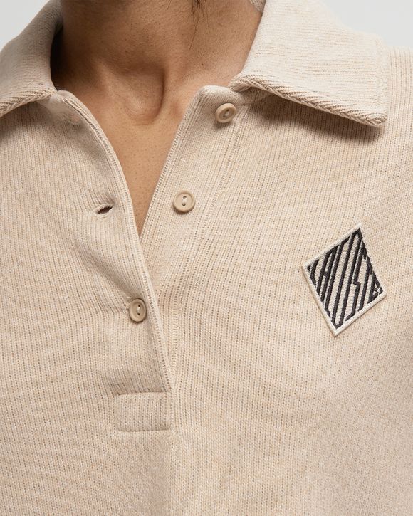 Oversized Ribbed Polo Sweatshirt