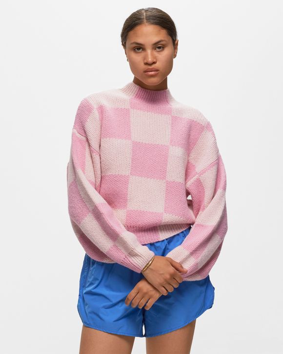 Stine Goya Adonis, 1790 Alpaca Knit Pink/Purple - ORCHID CHECK