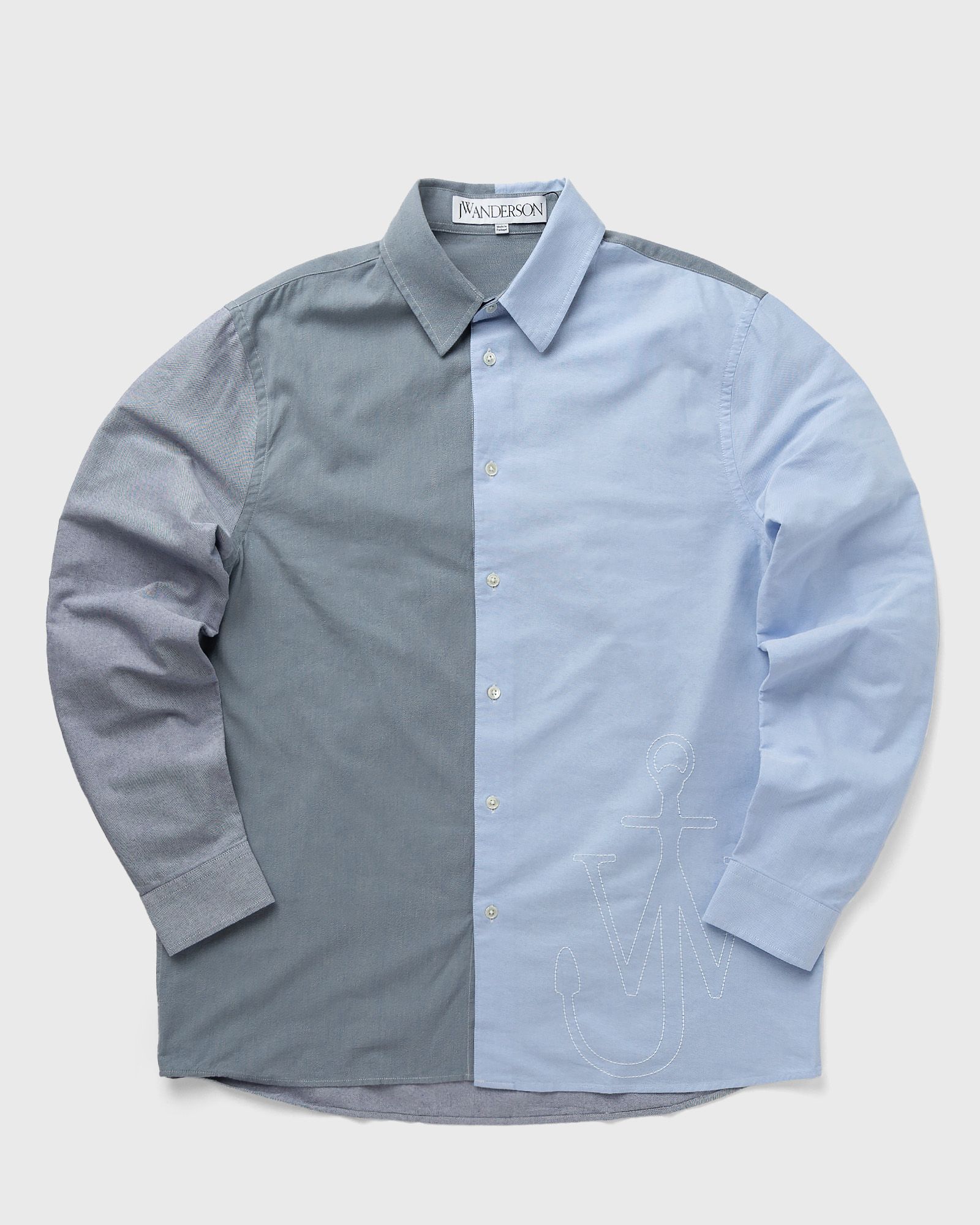 JW Anderson - anchor classic fit patchwork shirt men longsleeves blue in größe:l
