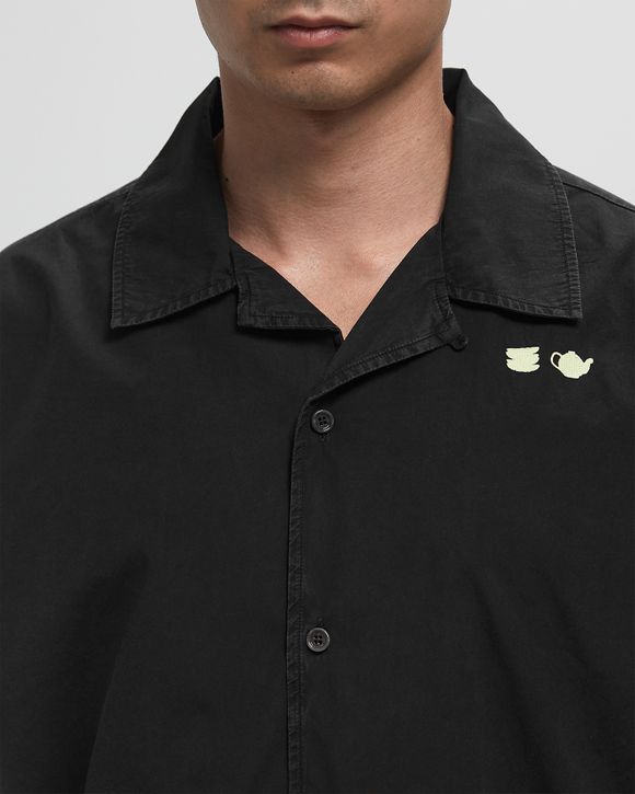 JW Anderson CONTRAST EMBROIDERY SHORT SLEEVE SHIRT Black