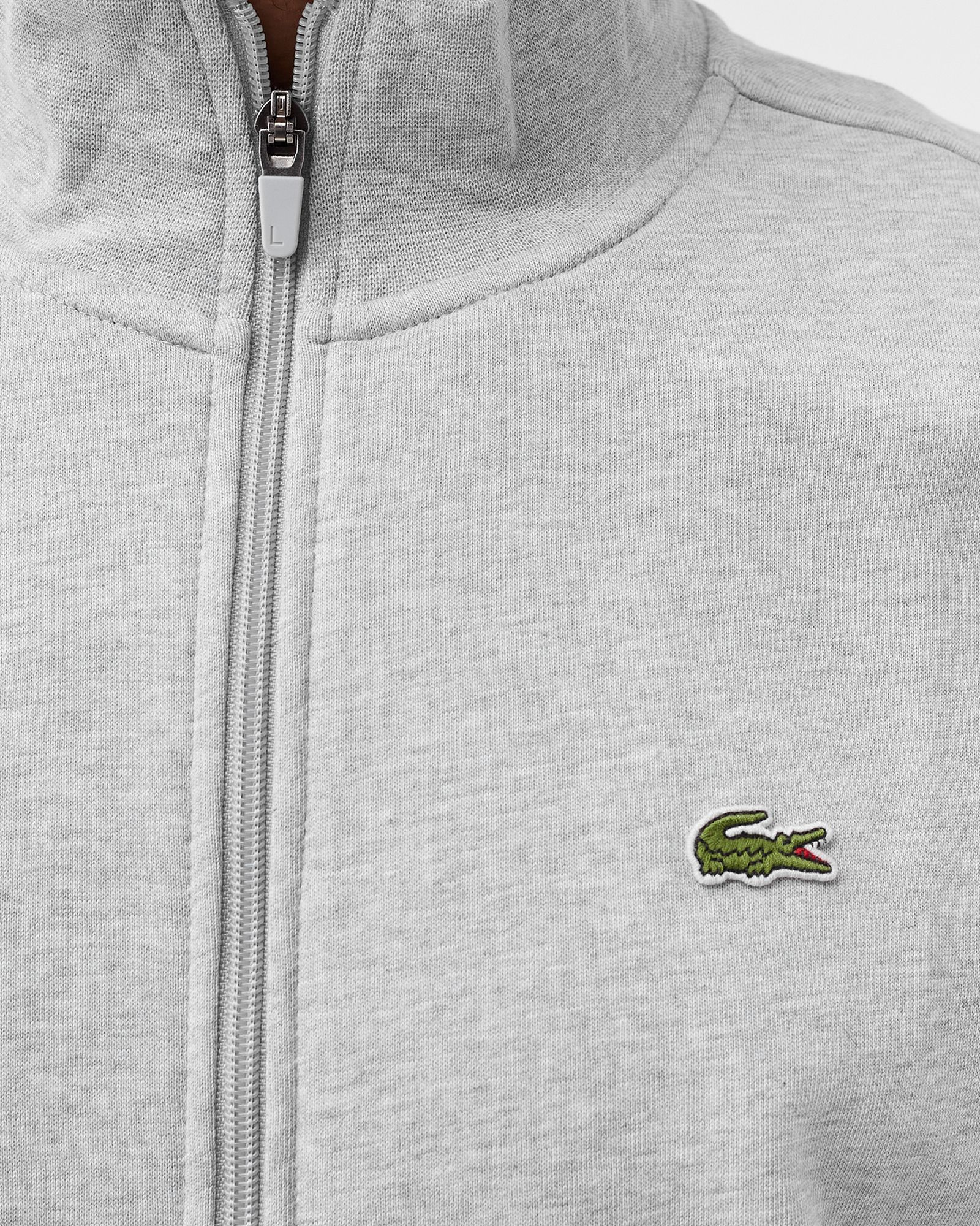 Zippered Stand-Up Collar Piqué Fleece Jacket