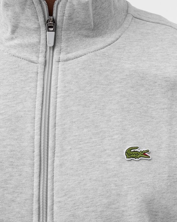 Zippered Stand-Up Collar Piqué Fleece Jacket