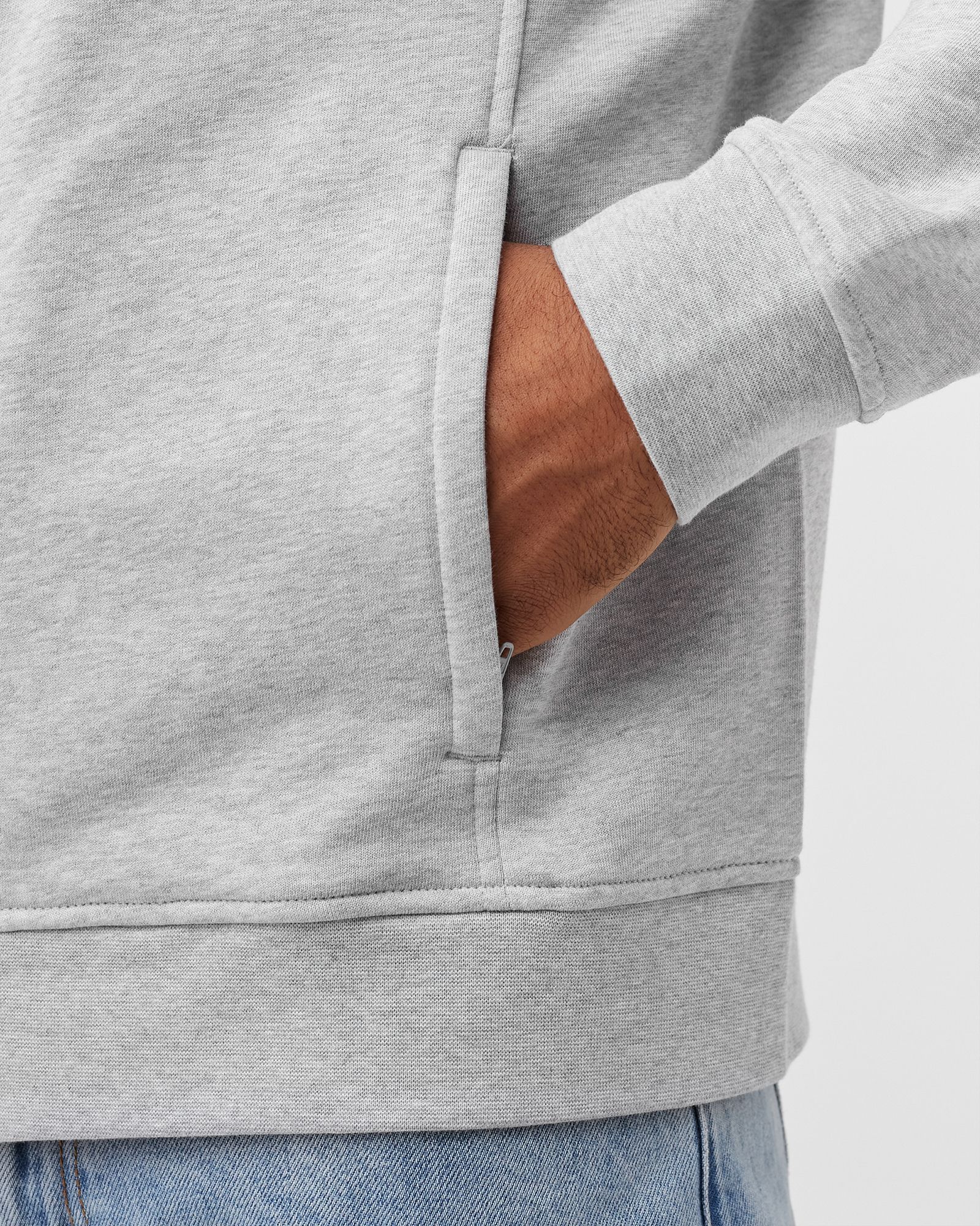 Zippered Stand-Up Collar Piqué Fleece Jacket