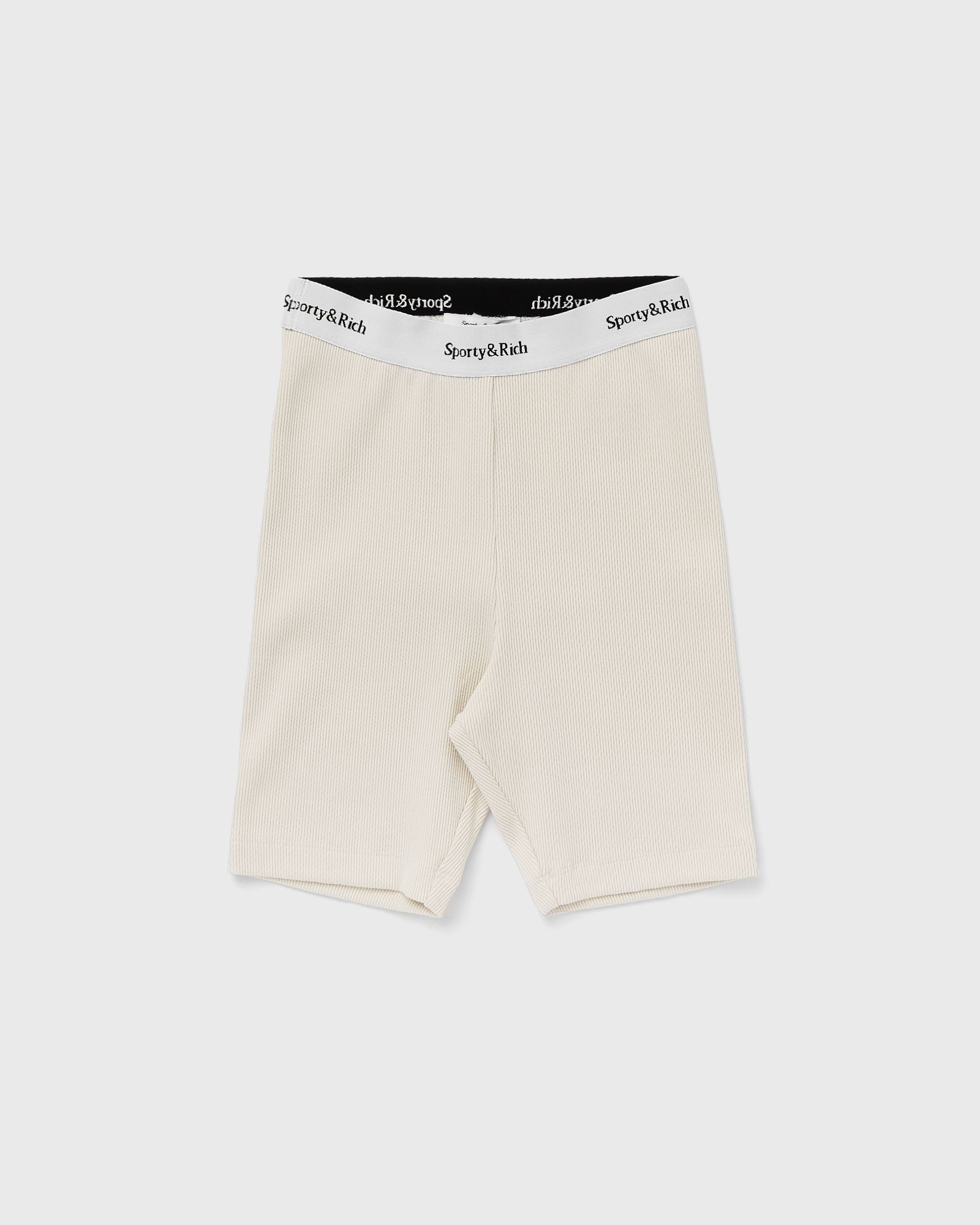 Serif Logo Ribbed Biker Short