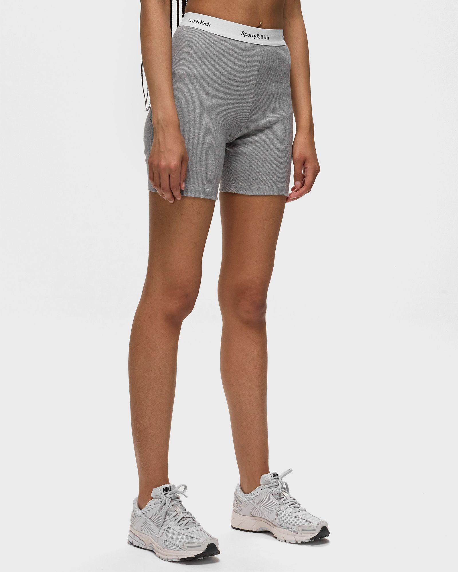 Serif Logo Ribbed Biker Short
