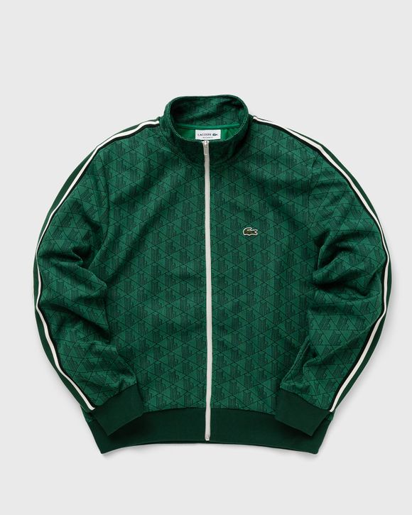 Lacoste Monogram-print Track Jacket in Green for Men