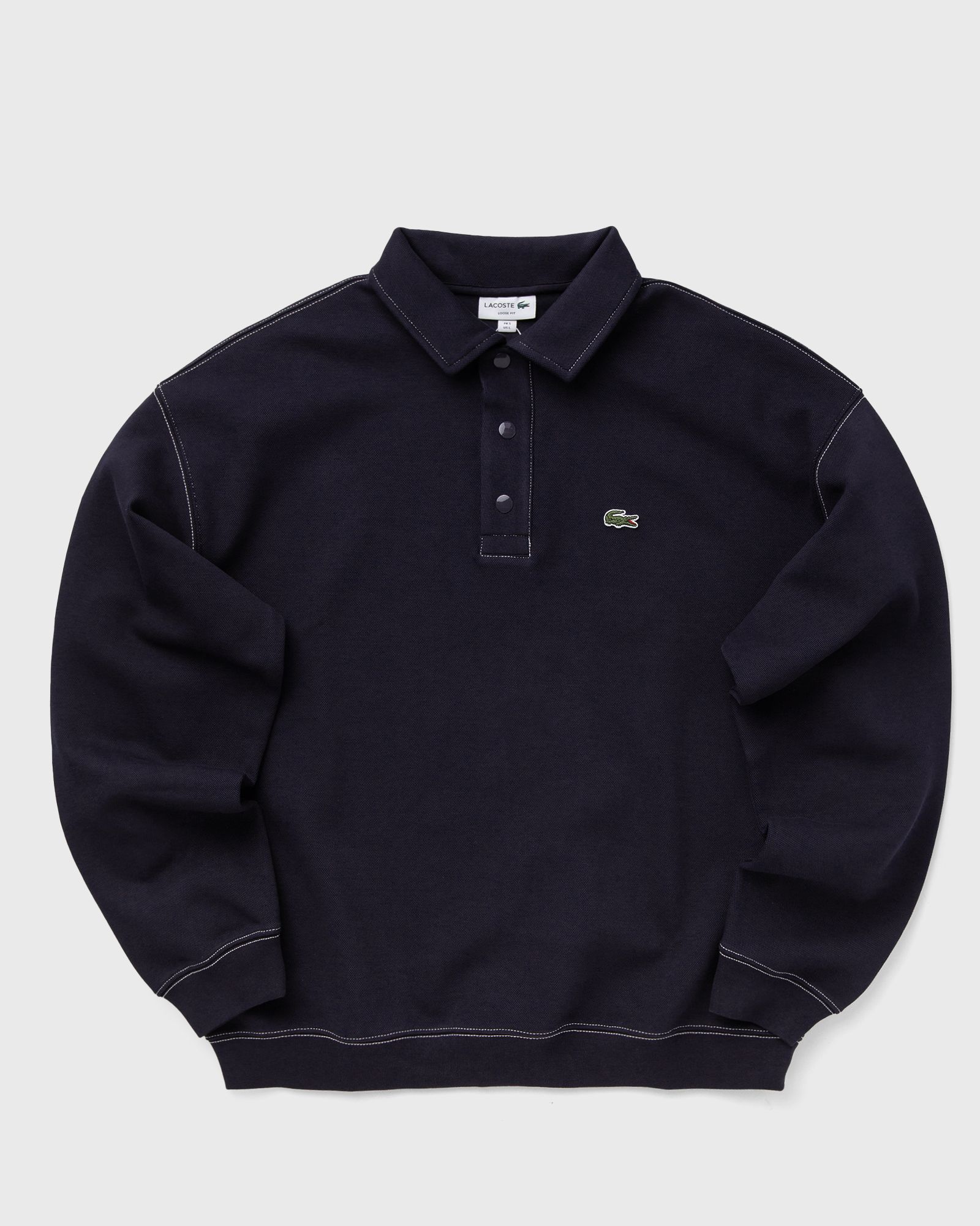 Loose fit sweatshirt with polo collar