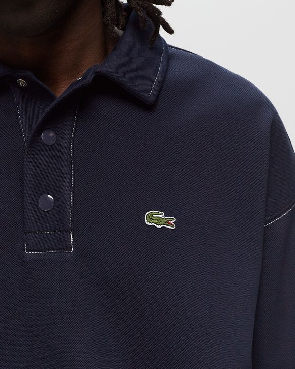 Loose fit sweatshirt with polo collar