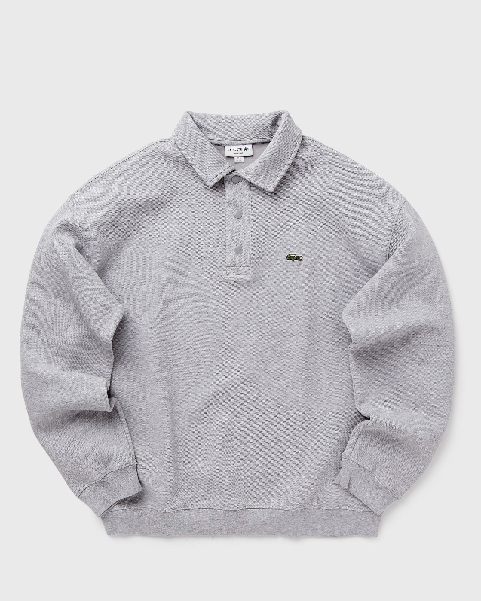 Loose fit sweatshirt with polo collar