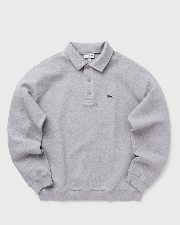 Loose fit sweatshirt with polo collar