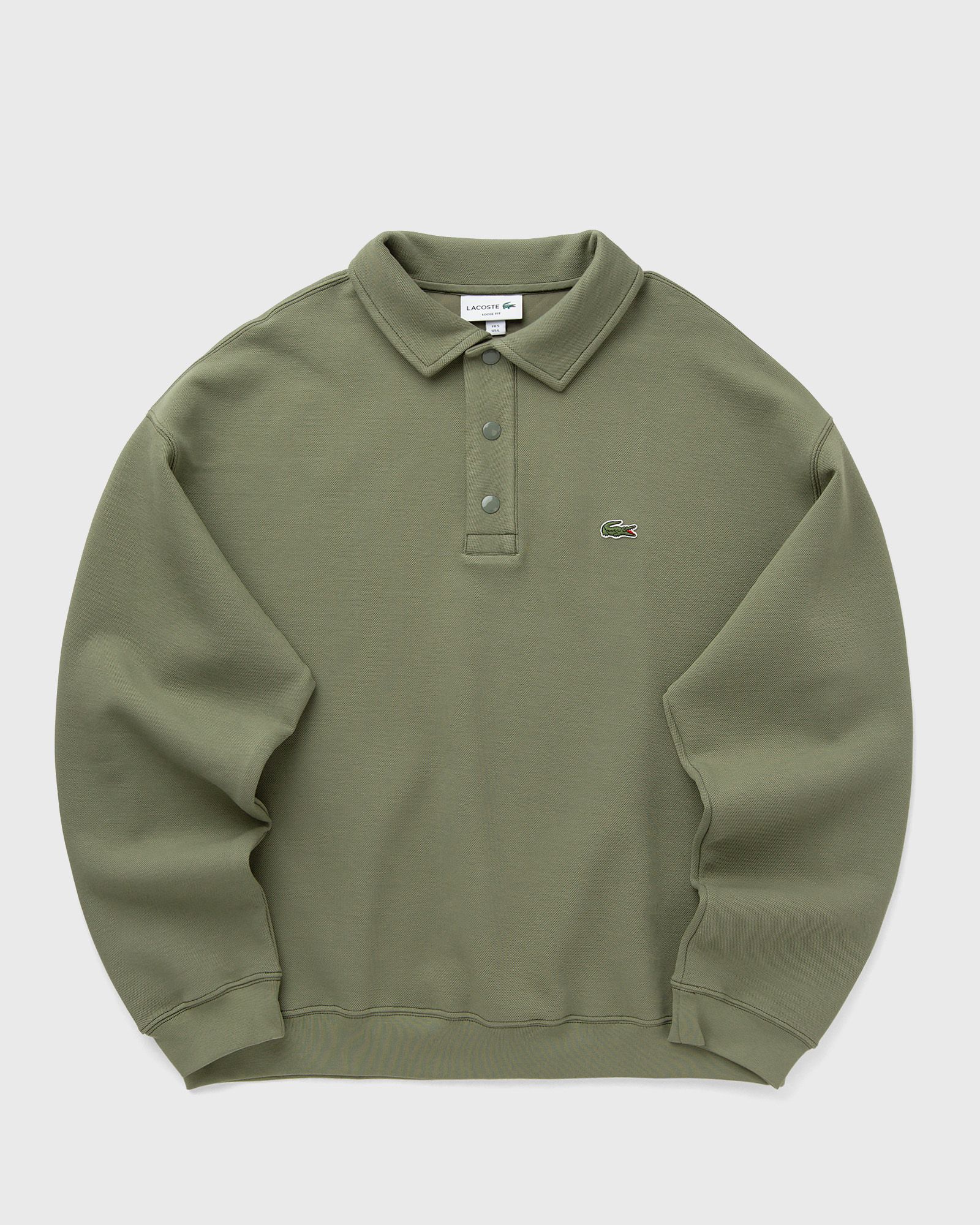 Loose fit sweatshirt with polo collar