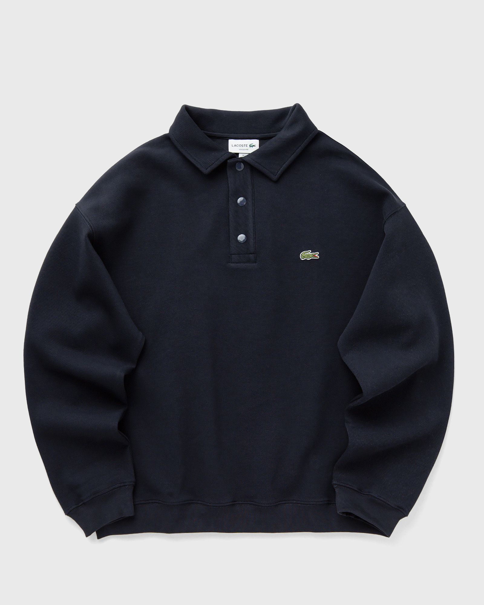 Loose fit sweatshirt with polo collar