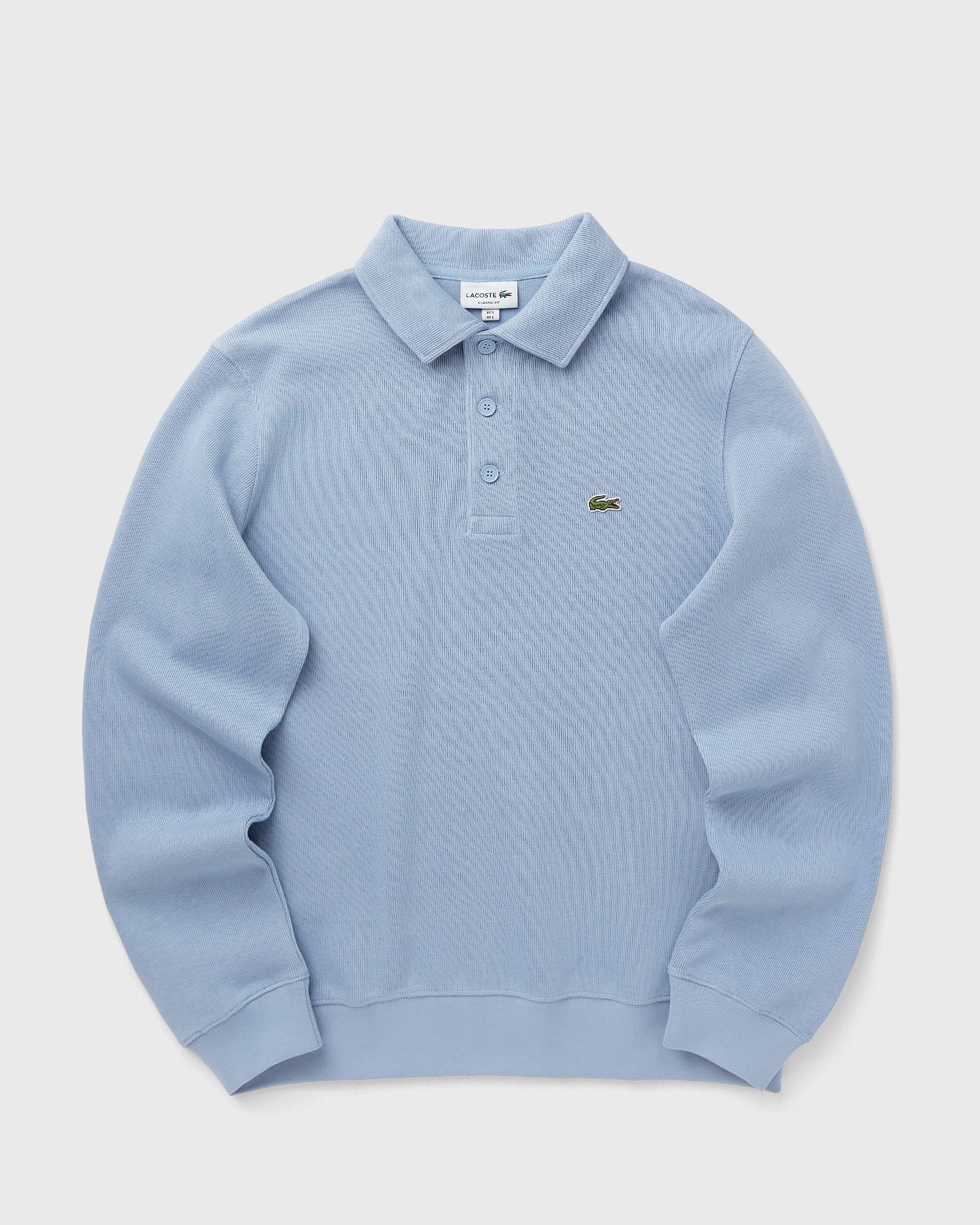 Ribbed Cotton Polo Collar Sweatshirt