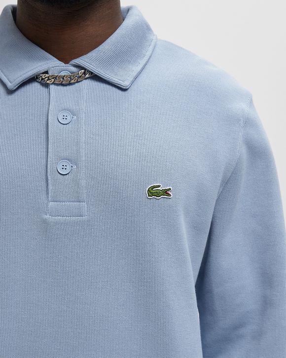 Ribbed Cotton Polo Collar Sweatshirt