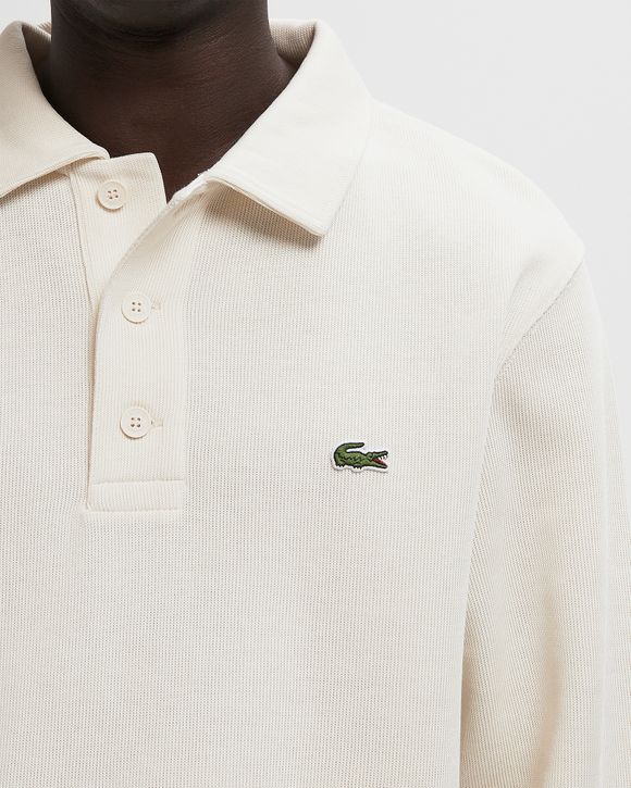 Ribbed Cotton Polo Collar Sweatshirt