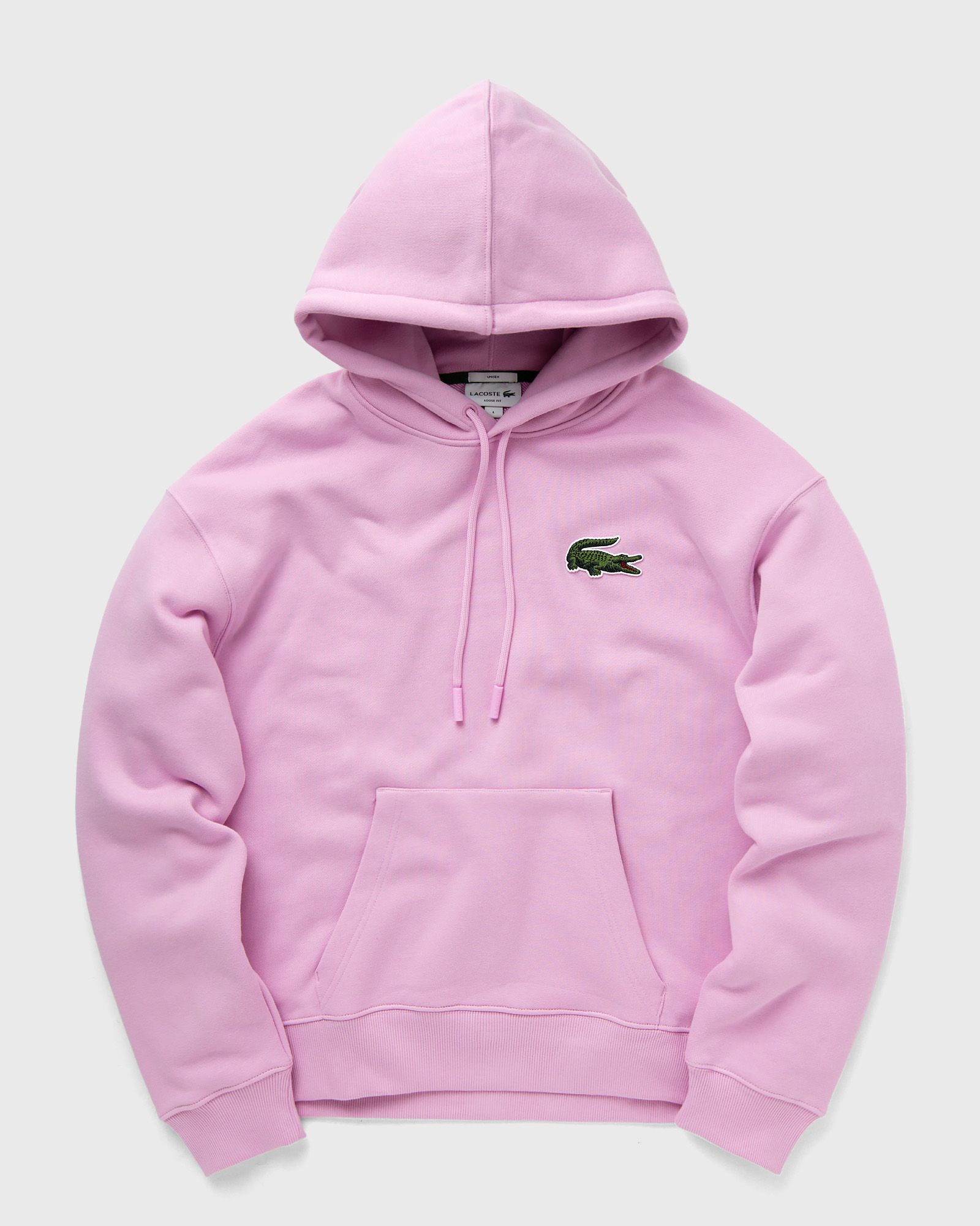 Lacoste - loose fit fleece hoodie men hoodies pink in größe:xl