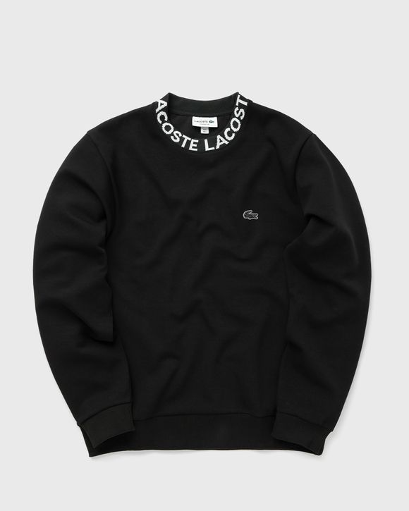 Lacoste LOGO JACQUARD COLLAR DOUBLE FACE SWEATSHIRT Black