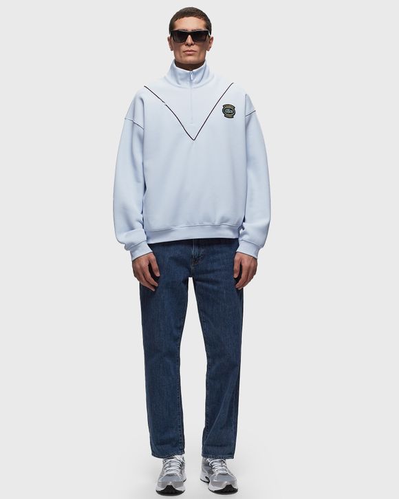 LOOSE FIT ZIP NECK PIQUÉ SWEATSHIRT