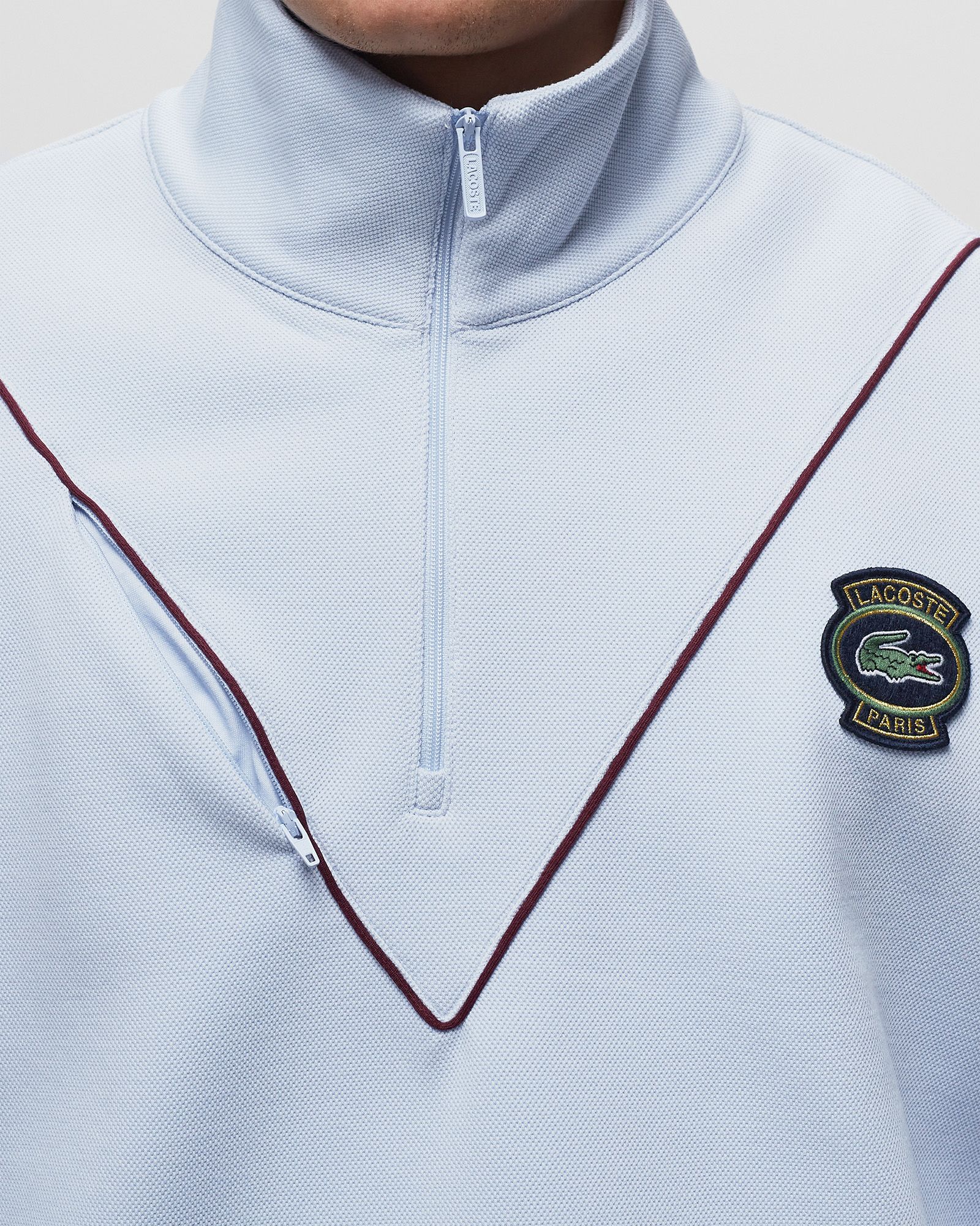 LOOSE FIT ZIP NECK PIQUÉ SWEATSHIRT