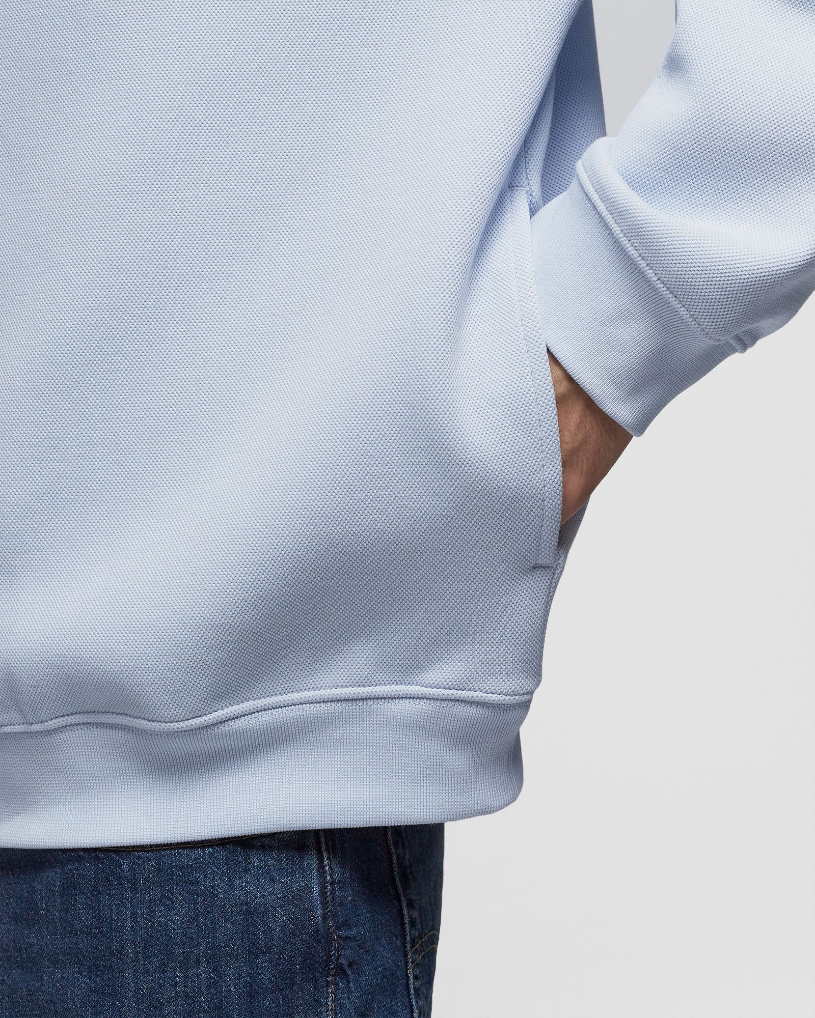 LOOSE FIT ZIP NECK PIQUÉ SWEATSHIRT