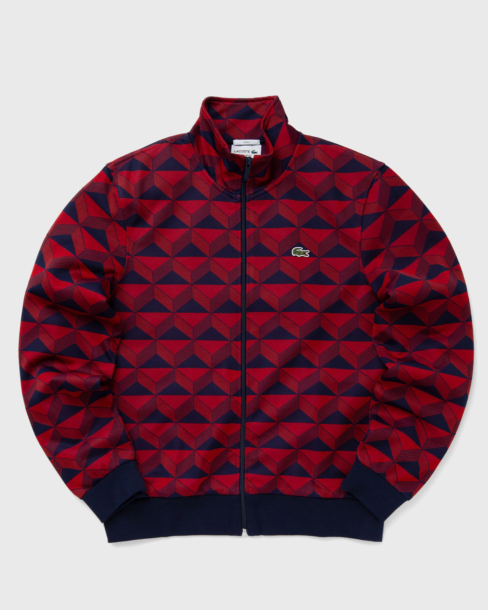 Lacoste - jacquard zip-up sweatshirt men zippers red in größe:l