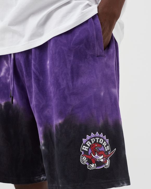 Lids Toronto Raptors Mitchell & Ness Hardwood Classics Terry Tie-Dye Shorts  - Black/Purple